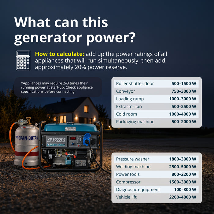 LPG/Benzin Generátor „Könner & Söhnen” KS 9000E G