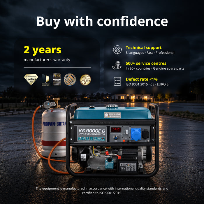 LPG/Benzin Generátor „Könner & Söhnen” KS 9000E G