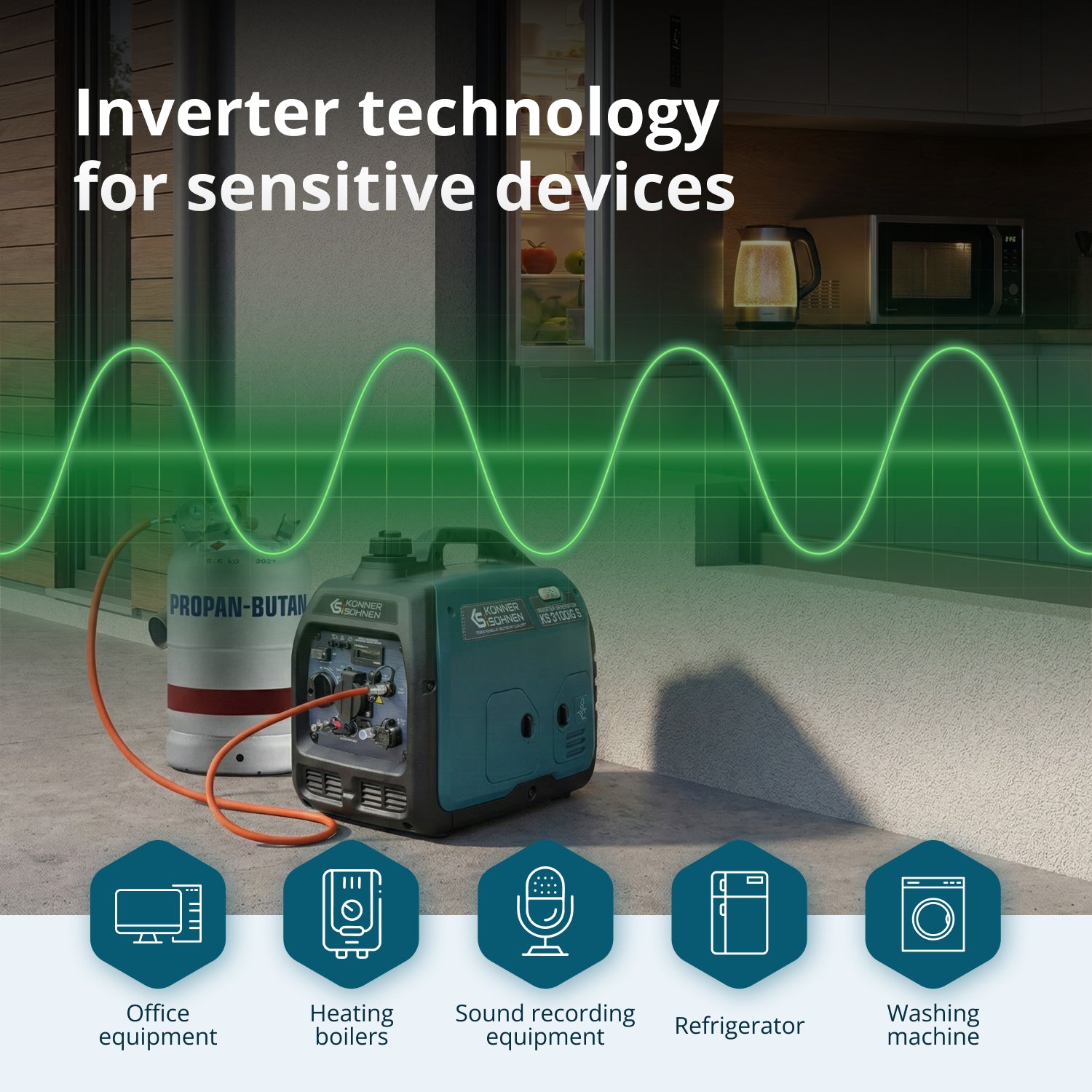 LPG/benzin inverter generator KS 3100iG S