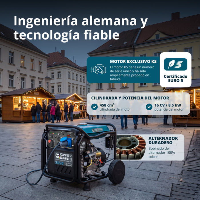 Generador inverter híbrido de gas/gasolina KS 8100iEG (Reacondicionado Bueno estado)