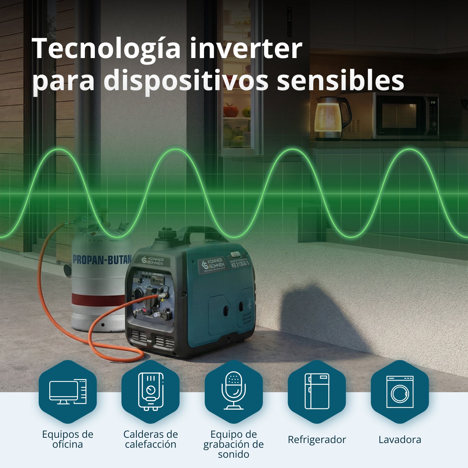 Generador inverter híbrido de gas/gasolina KS 3100iG S