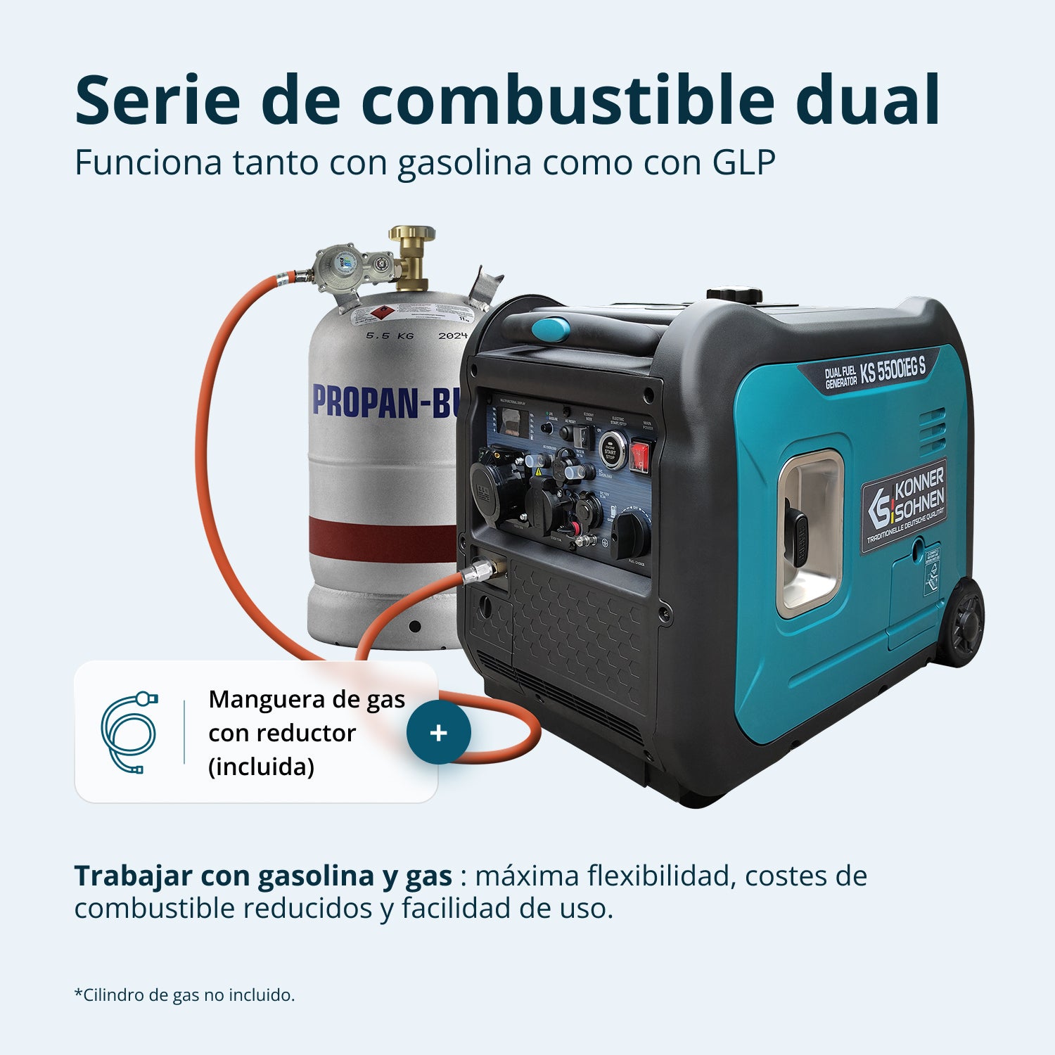 Generador inverter híbrido de gas/gasolina KS 5500iEG S