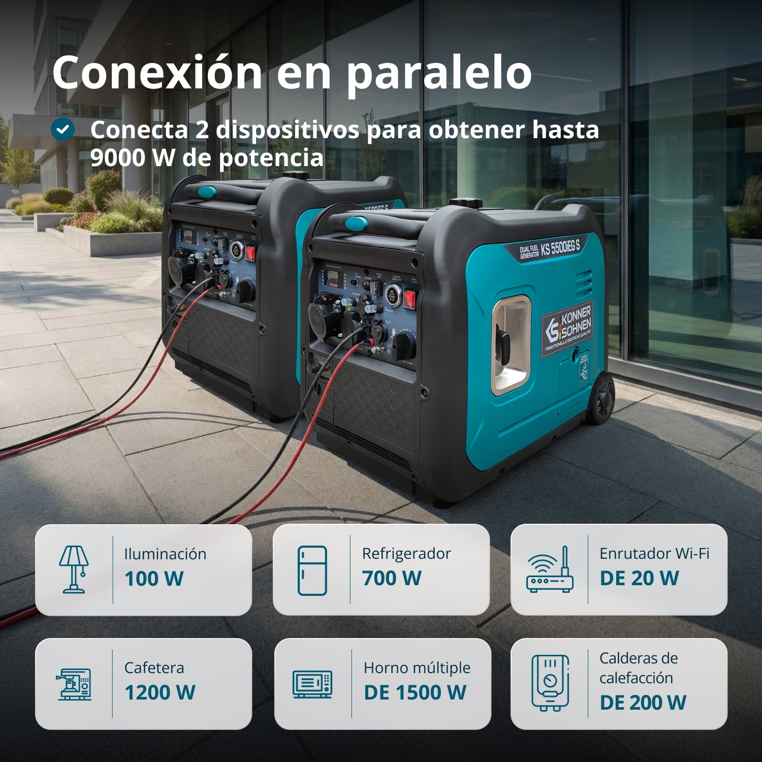 Generador inverter híbrido de gas/gasolina KS 5500iEG S