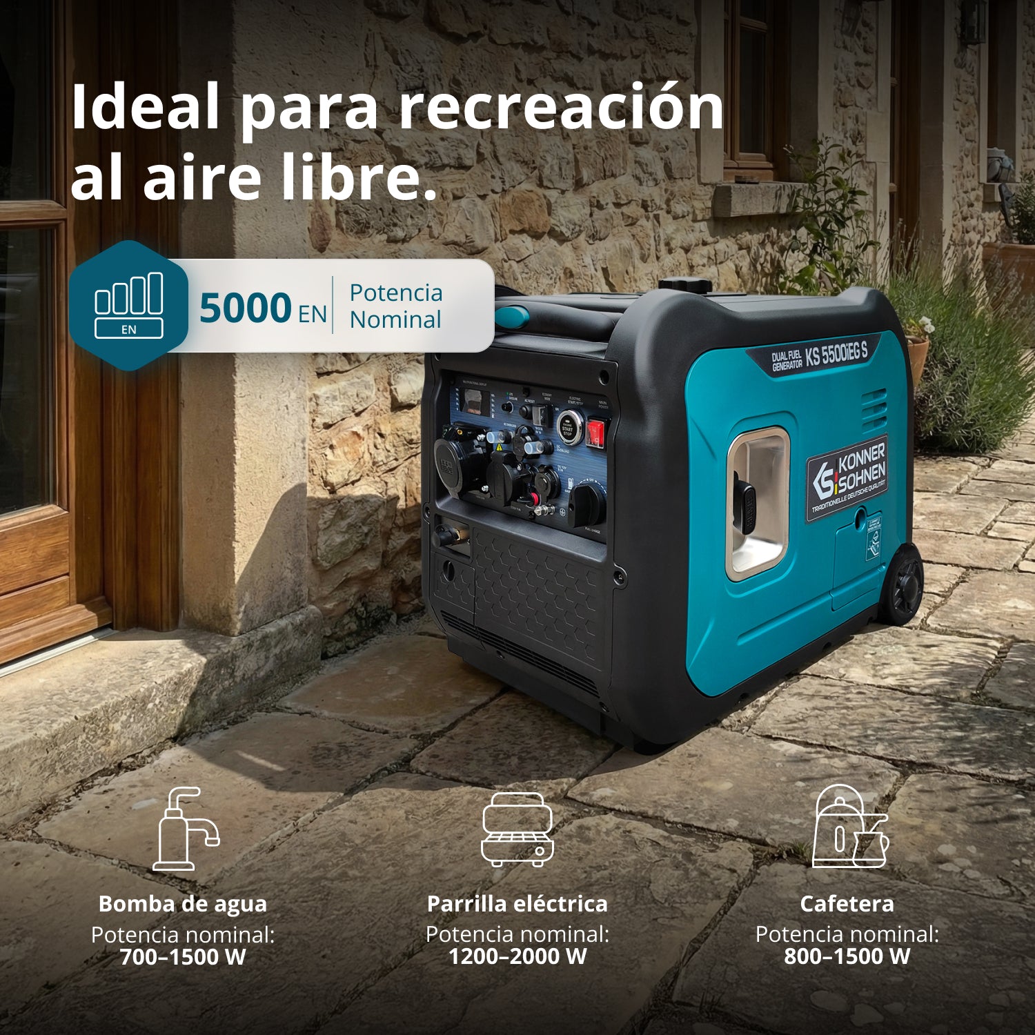 Generador inverter híbrido de gas/gasolina KS 5500iEG S