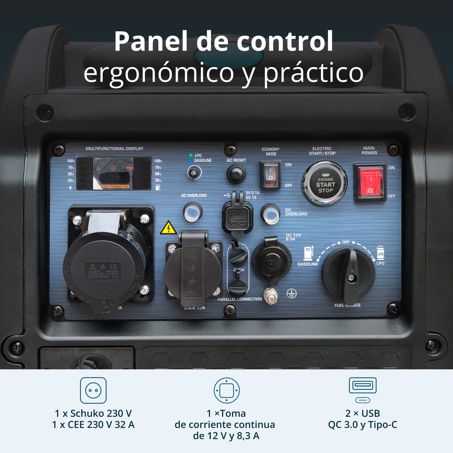 Generador inverter híbrido de gas/gasolina KS 5500iEG S