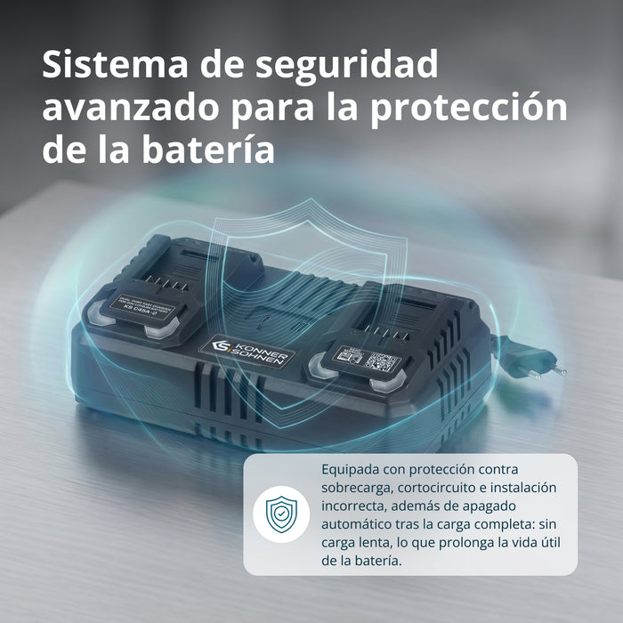 Cargador doble para baterías recargables 20V KS C45A-2