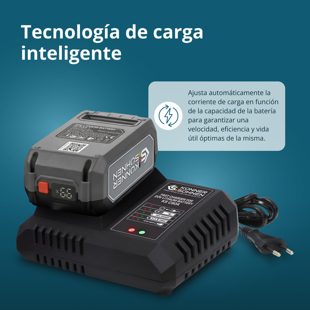 Cargador rápido para batería de litio de 20V KS C90A