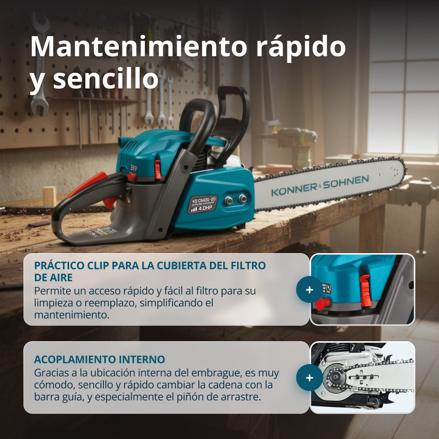 Motosierra de gasolina KS CS40G-20