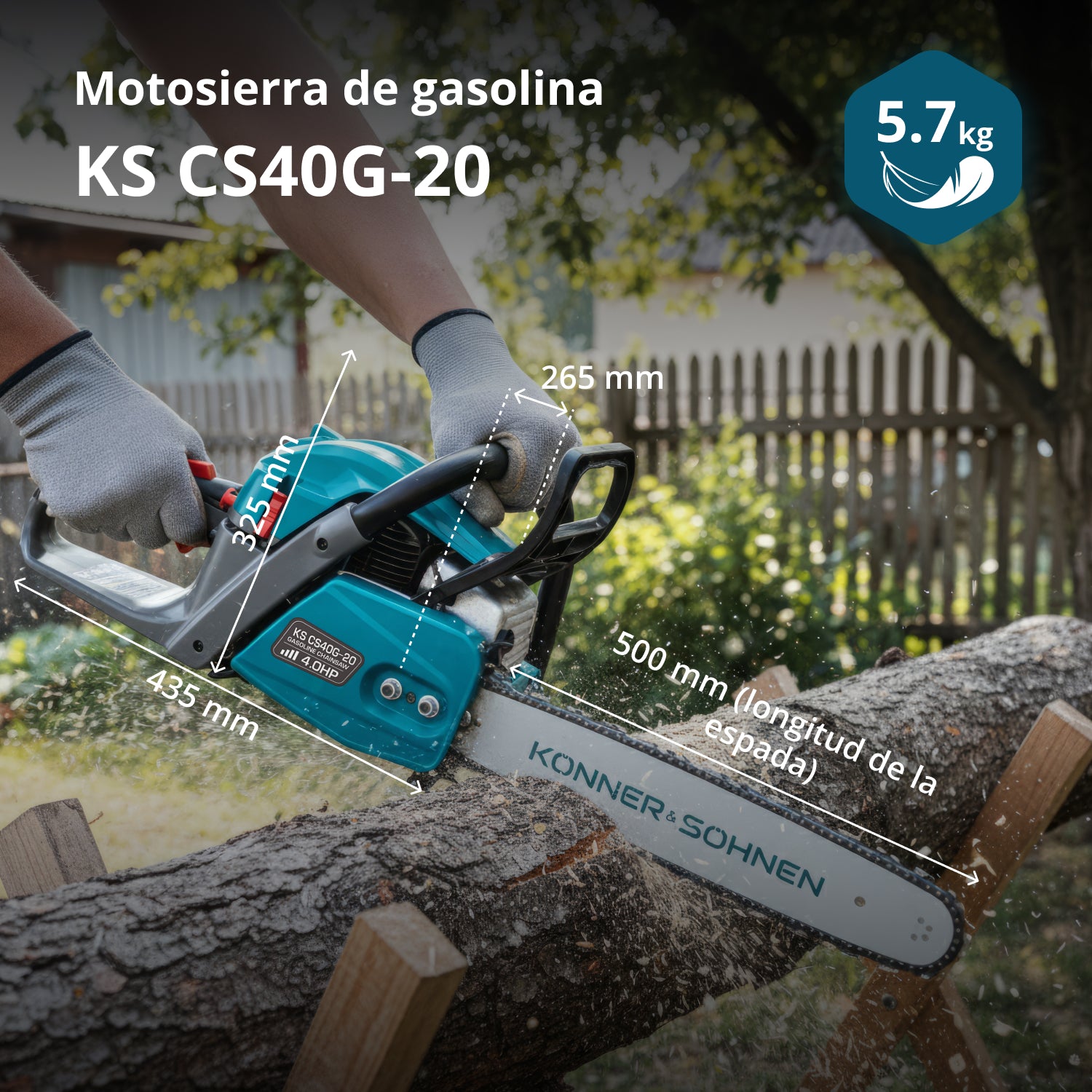Motosierra de gasolina KS CS40G-20