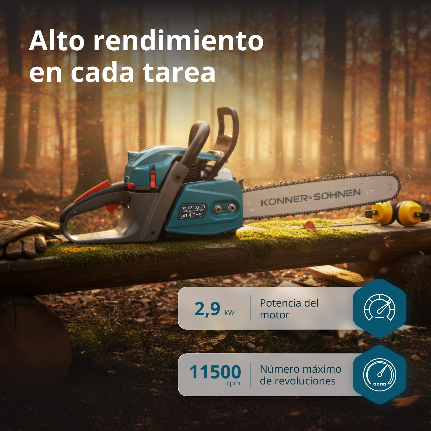 Motosierra de gasolina KS CS40G-20