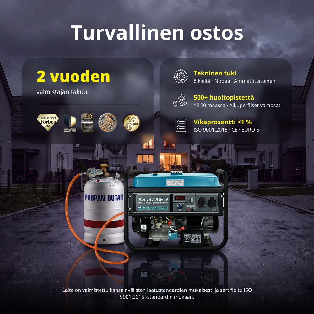 LPG/Bensiinigeneraattori 'Könner & Söhnen' KS 5000E G