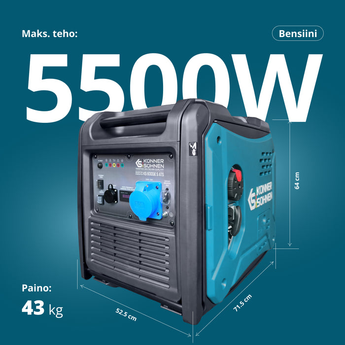 Invertterigeneraattori KS 6000iE S ATS