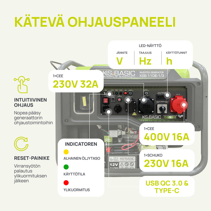 Invertterigeneraattori KSB 110iE-1/3