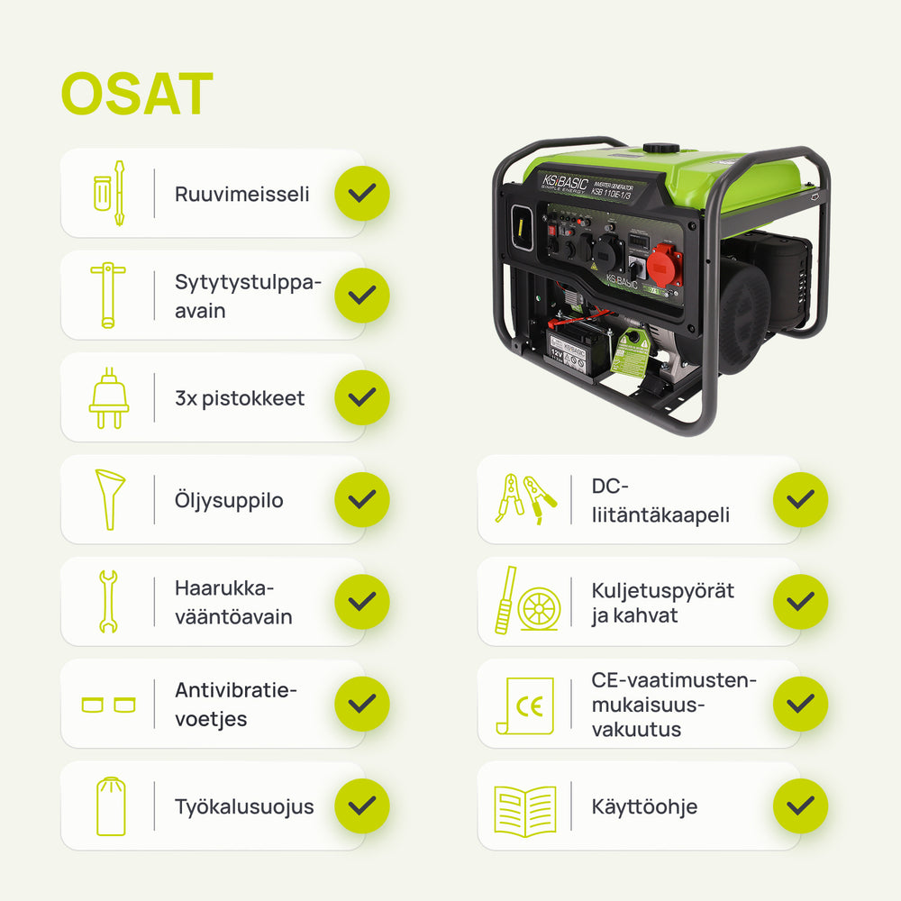 Invertterigeneraattori KSB 110iE-1/3