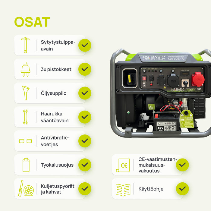 Invertterigeneraattori KSB 80iE-1/3
