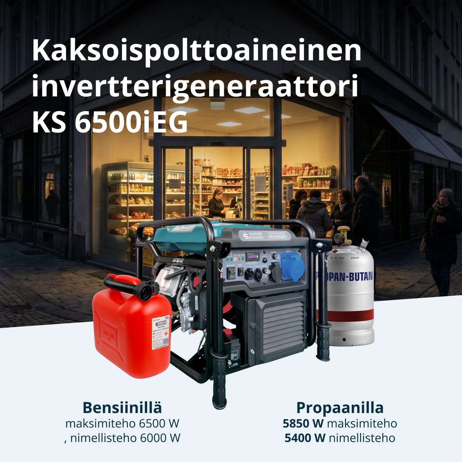 Kaksipolttoaineinen invertterigeneraattori KS 6500iEG