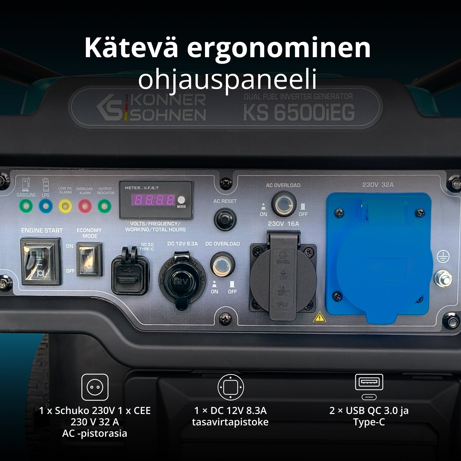 Kaksipolttoaineinen invertterigeneraattori KS 6500iEG