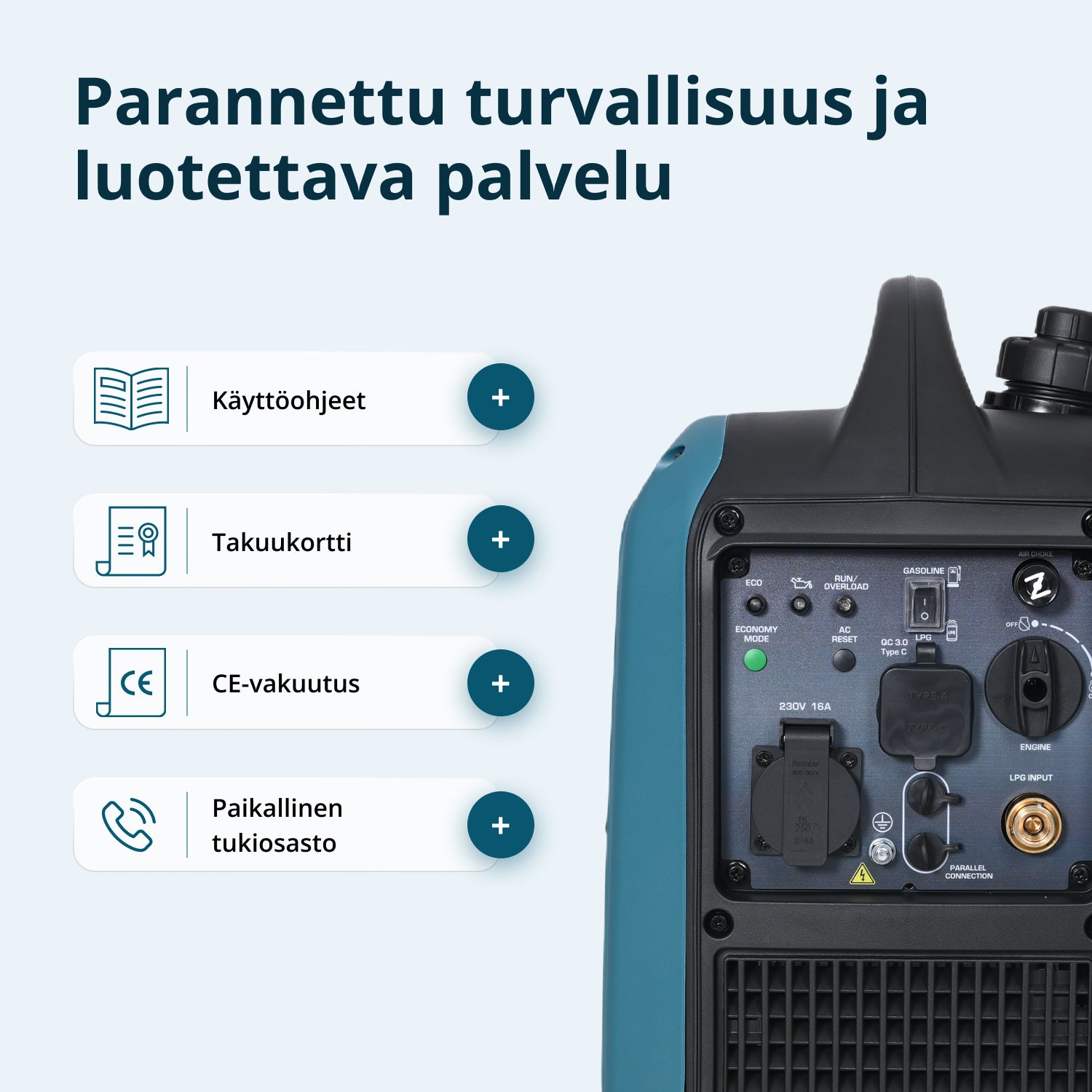 Invertterigeneraattori (LPG/bensiini) KS 1900iG S