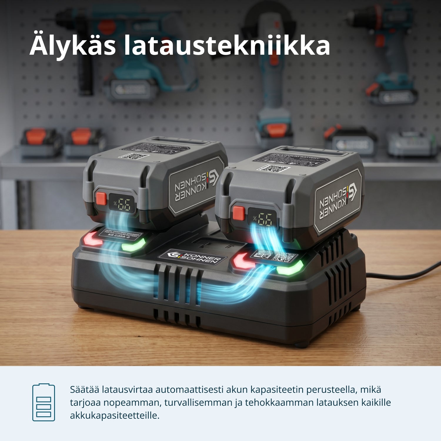 Kaksoislaturi 20V ladattaville akuille KS C35A-2