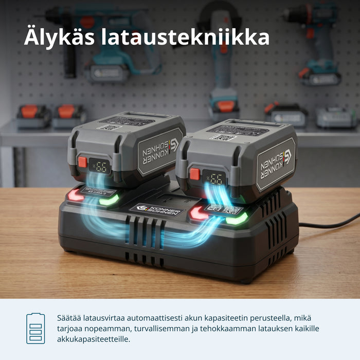 Kaksoislaturi 20V ladattaville akuille KS C35A-2