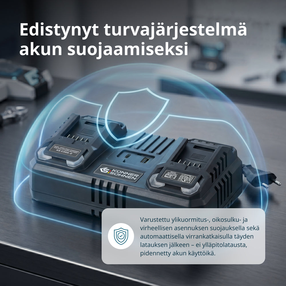 Kaksoislaturi 20V ladattaville akuille KS C35A-2
