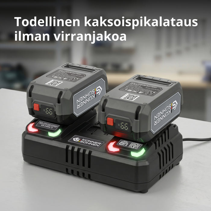 Kaksoislaturi ladattaville akuille 20V KS C45A-2