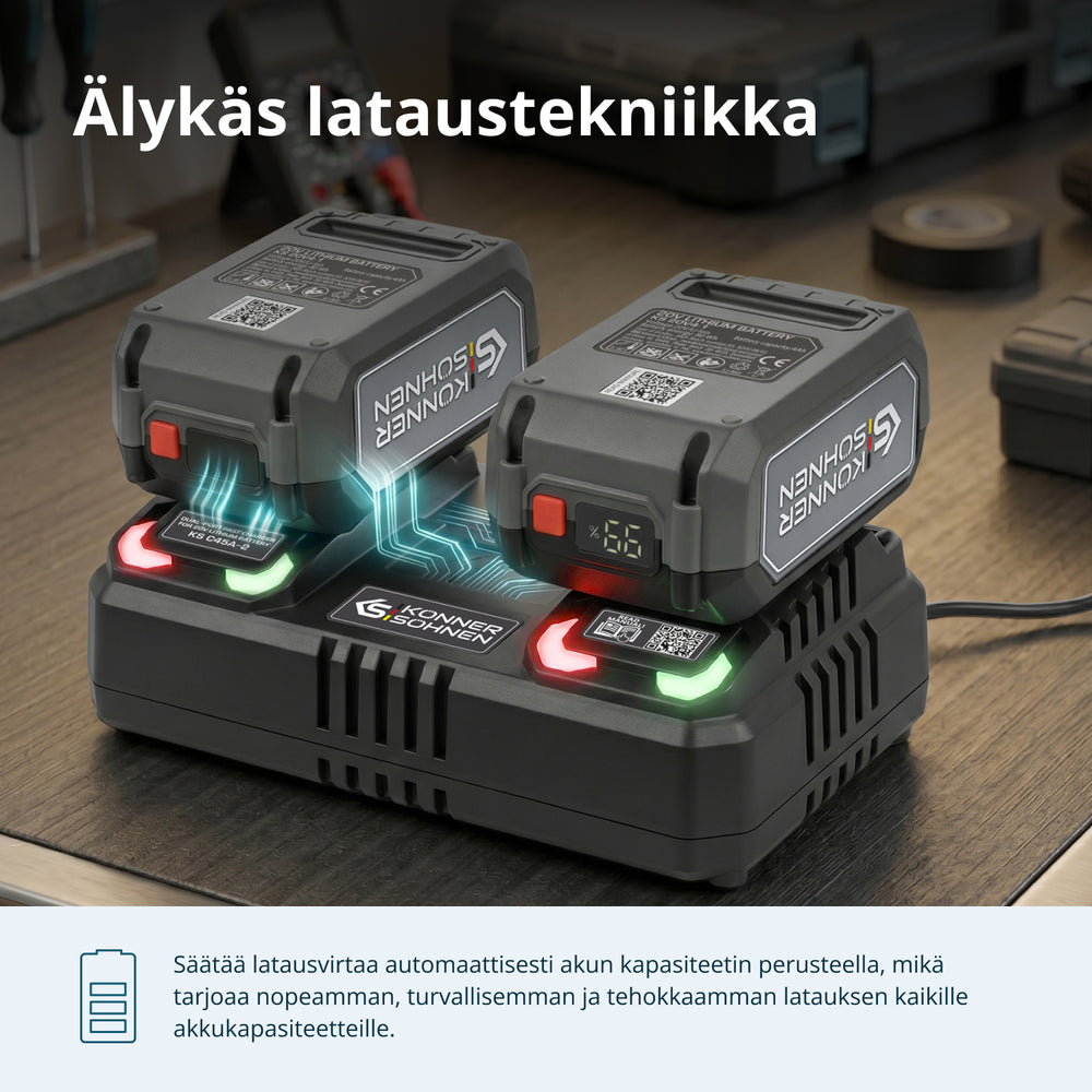 Kaksoislaturi ladattaville akuille 20V KS C45A-2