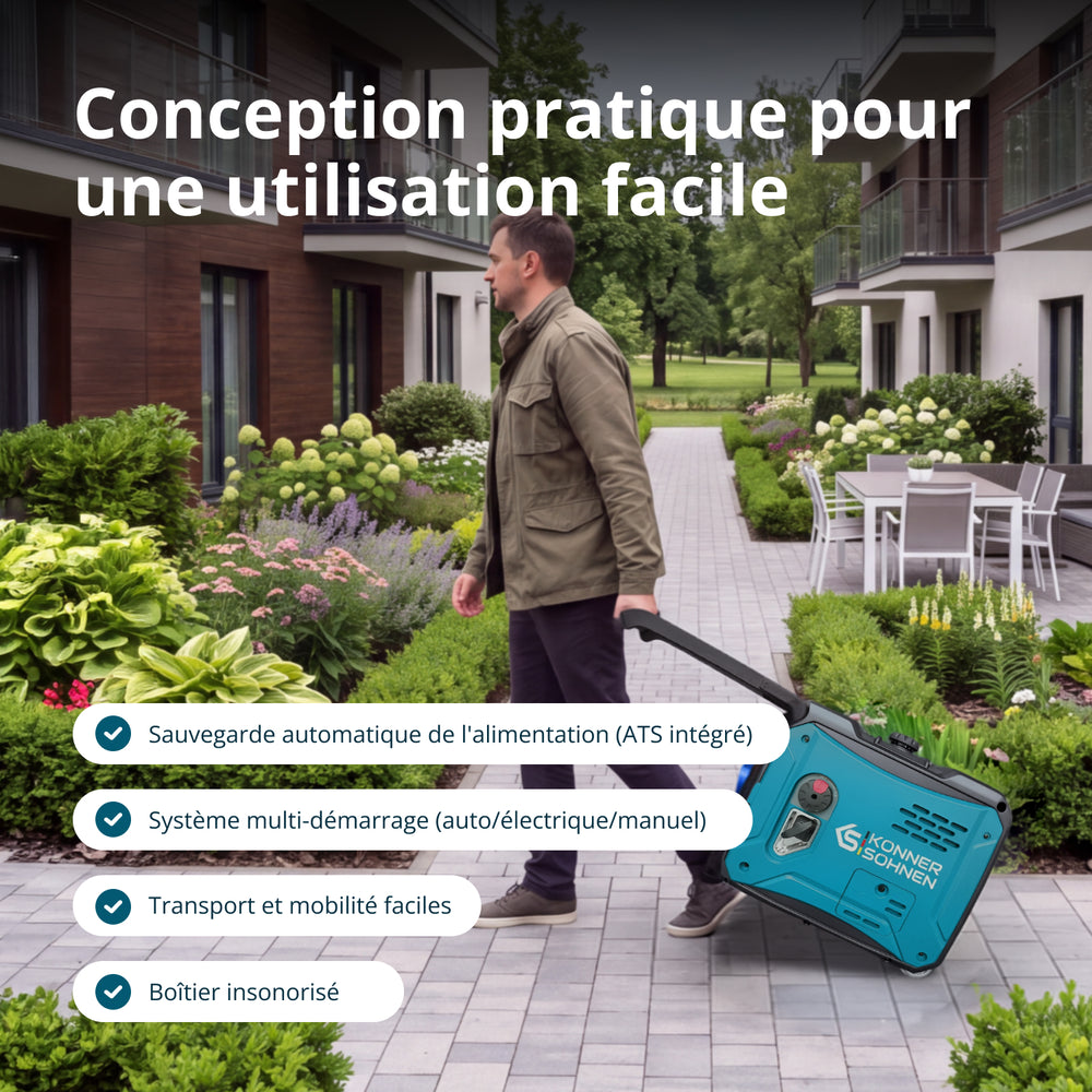 Groupe électrogène-onduleur dans la boîte anti-bruit KS 6000iE S ATS