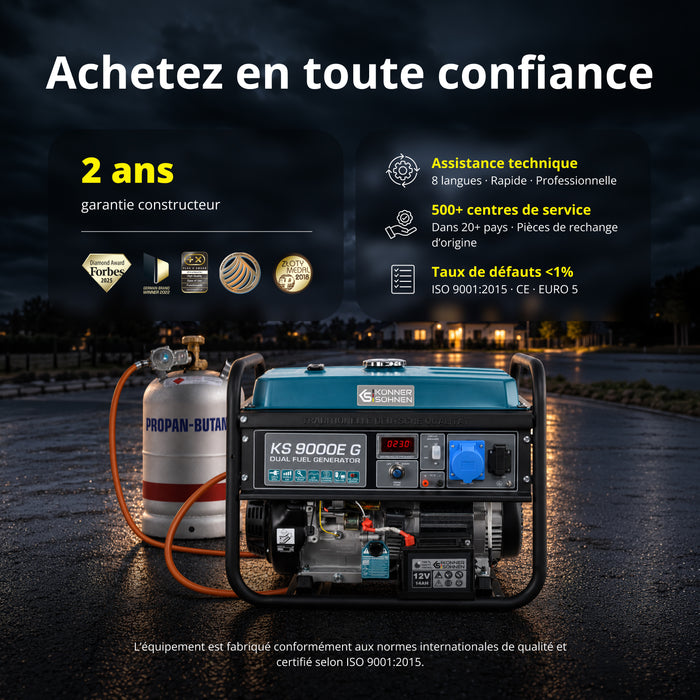 Groupe électrogène à essence/gaz "Könner & Söhnen" KS 9000E G