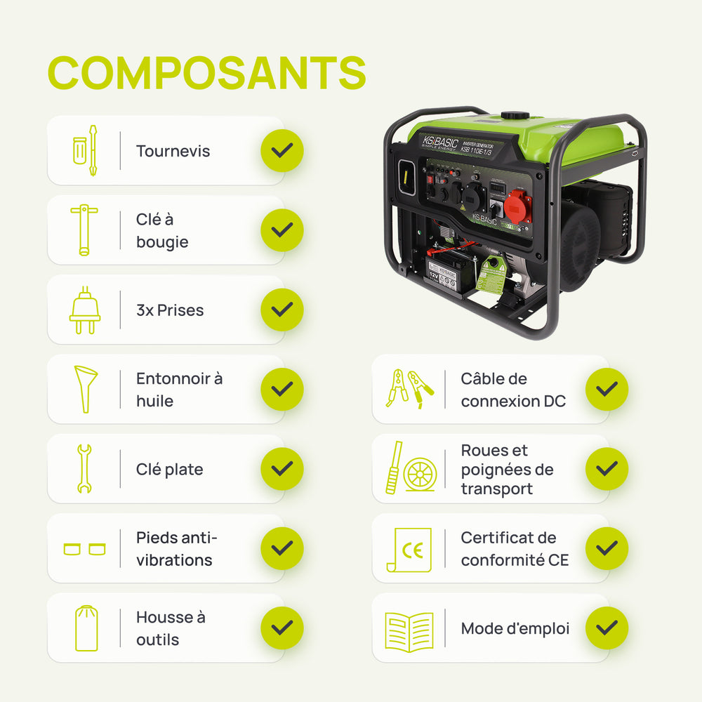 Groupe électrogène Inverter KSB 110iE-1/3