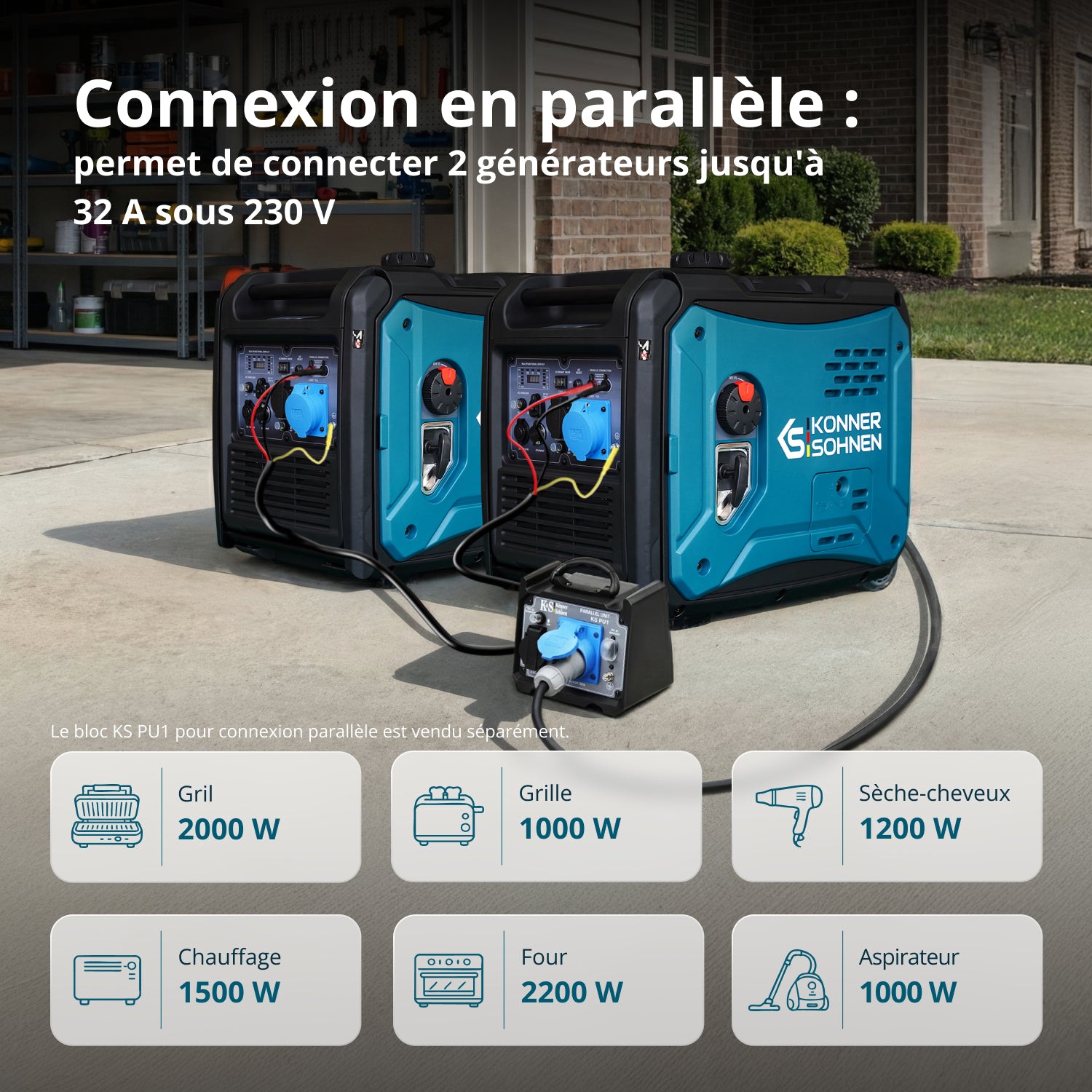 Groupe électrogène-onduleur dans la boîte anti-bruit KS 6000iE S