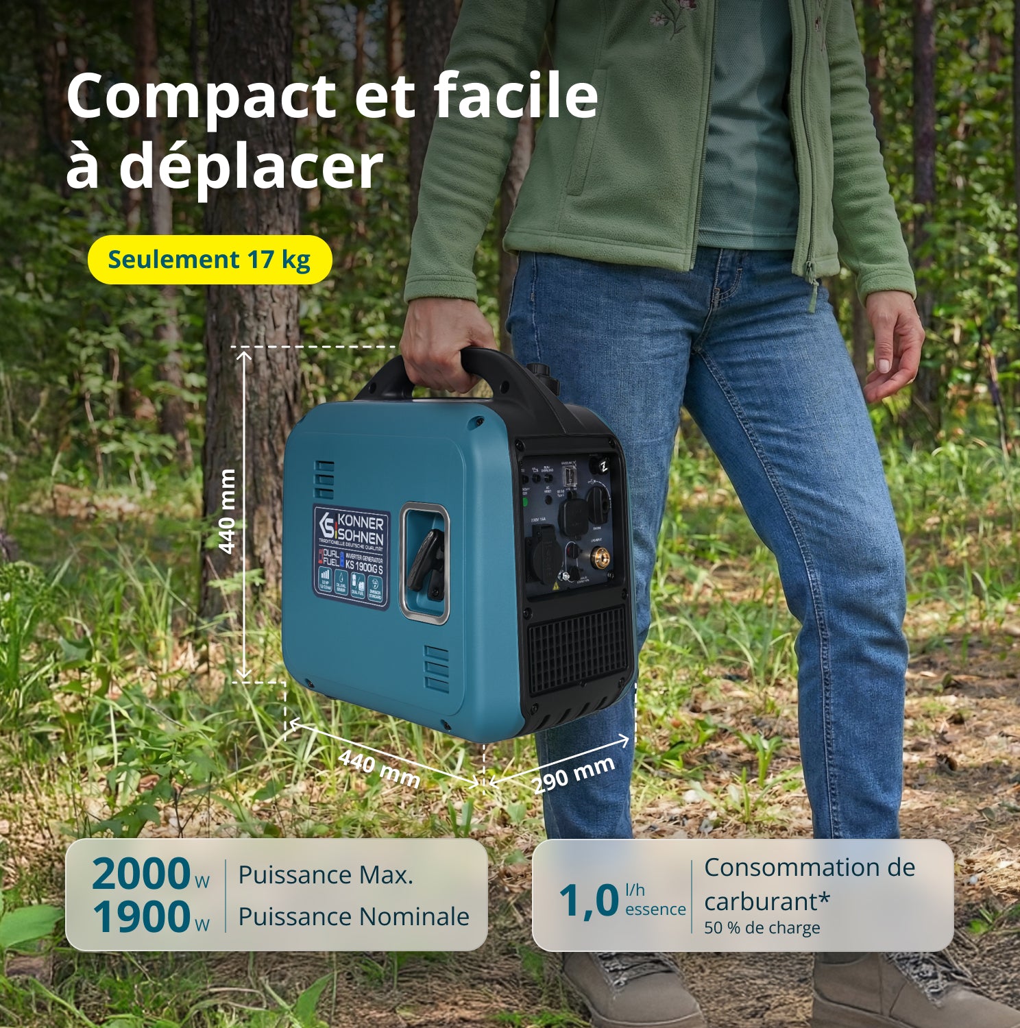 Groupe électrogène Inverter (gaz/essence) KS 1900iG S 