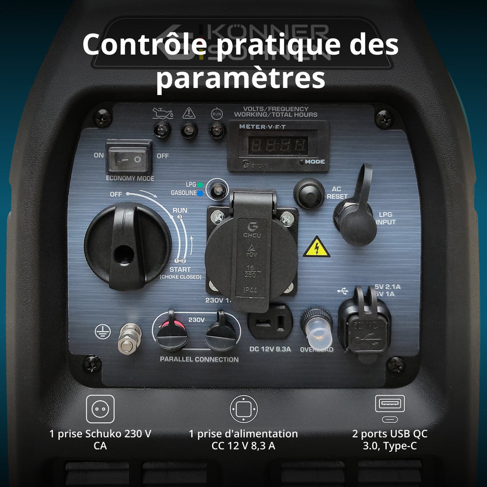 Groupe électrogène à essence-gaz de type inverter KS 3100iG S