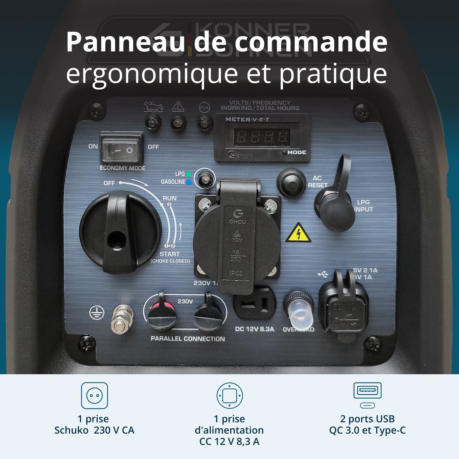 Groupe électrogène à essence-gaz de type inverter KS 3100iG S