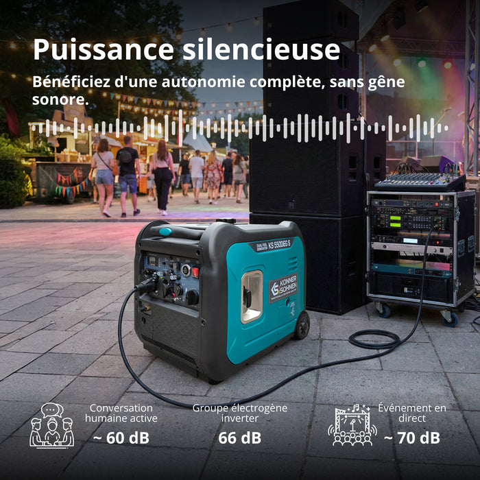Groupe électrogène à essence-gaz de type inverter KS 5500iEG S