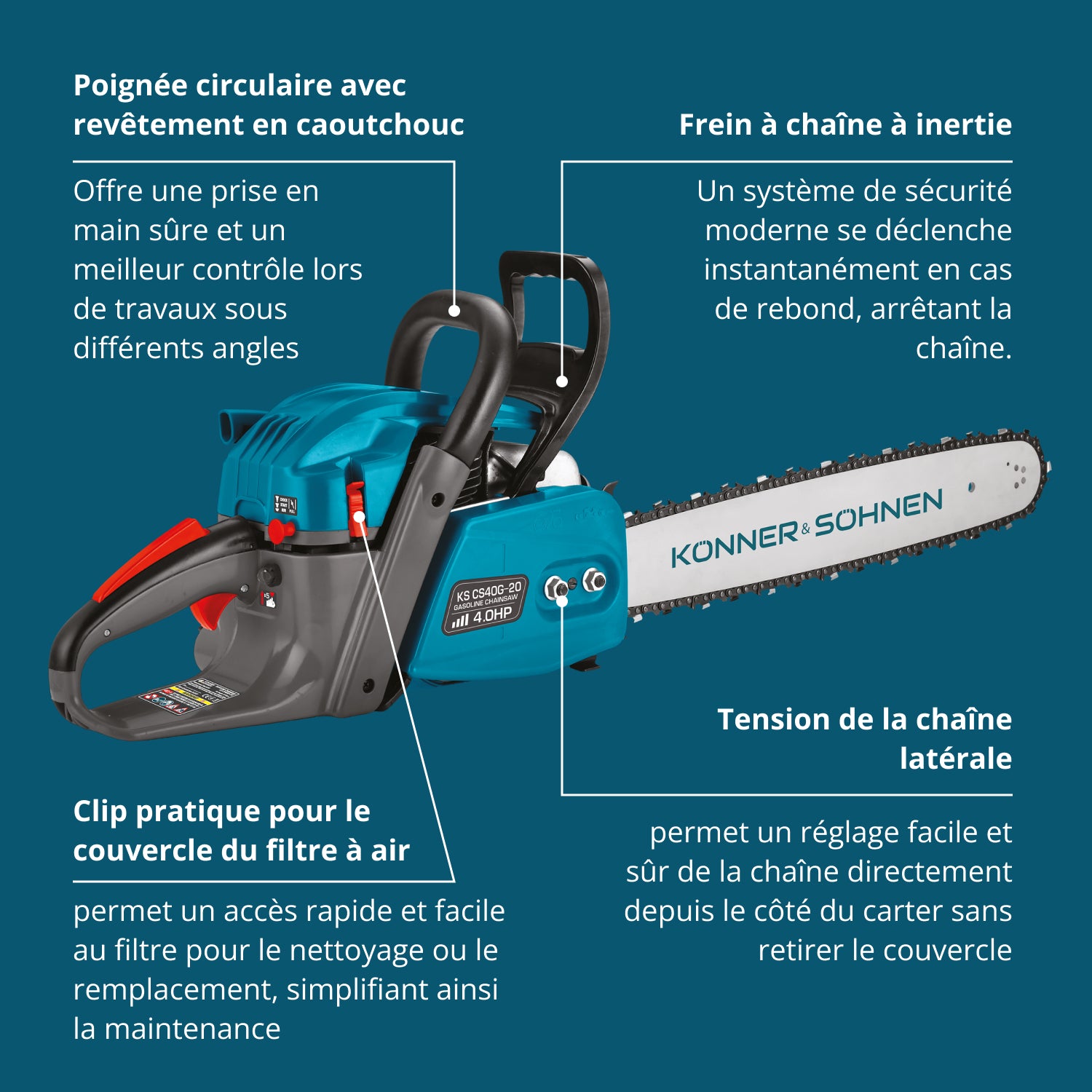 Tronçonneuse à essence KS CS40G-20