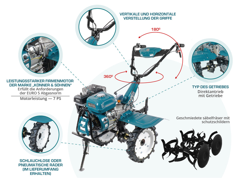محراث بنزين KS 7HP-1050G