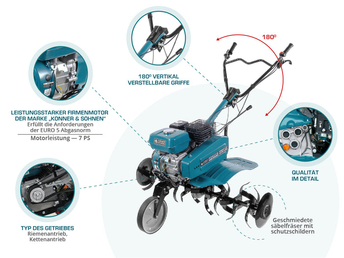 Benzindrevet fræser KS 7HP-950A