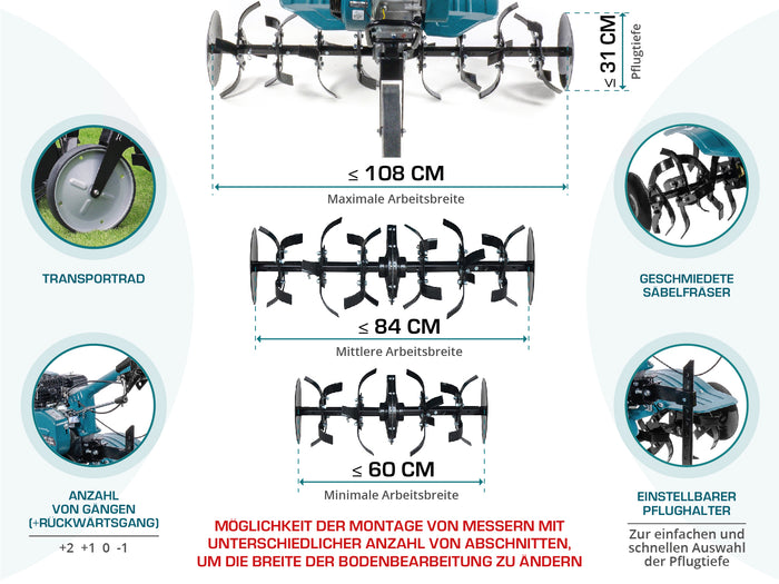 Benzindrevet fræser KS 7HP-950A
