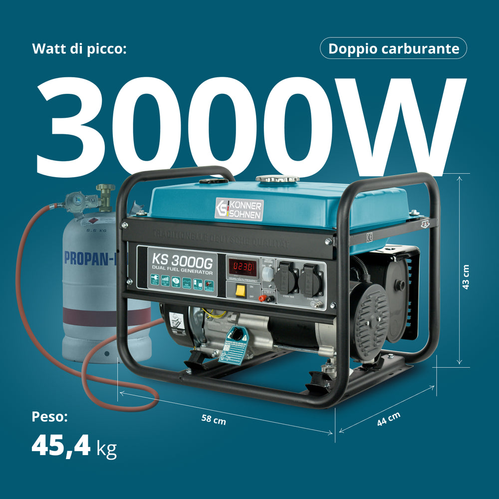 Generatore a GPL/Benzina Könner & Söhnen KS 3000G