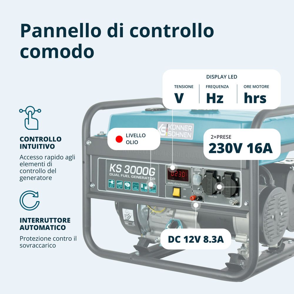 Generatore a GPL/Benzina Könner & Söhnen KS 3000G