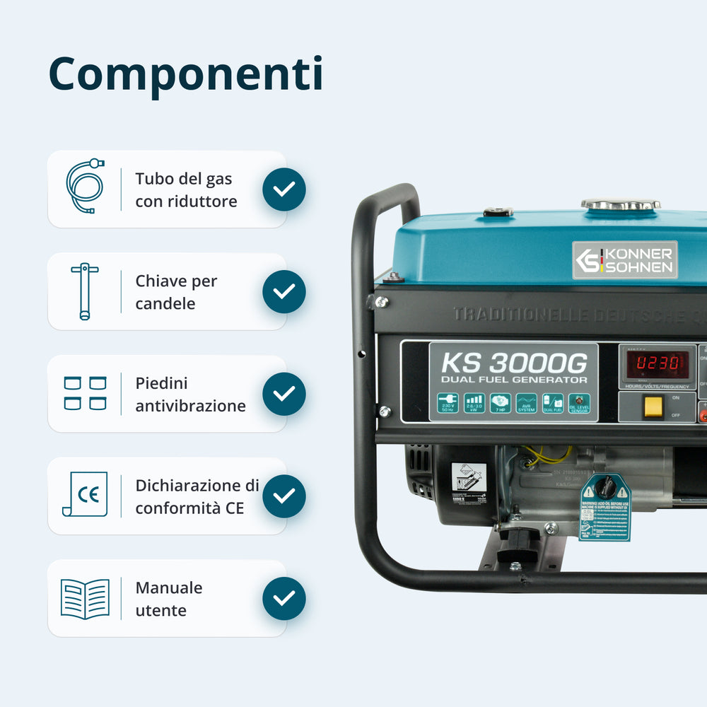 Generatore a GPL/Benzina Könner & Söhnen KS 3000G