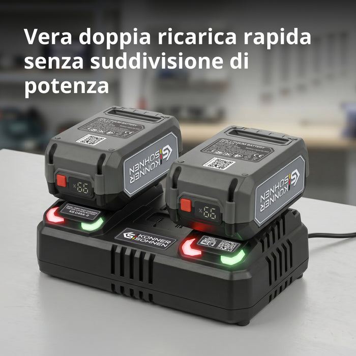 Caricabatterie doppio per batterie ricaricabili 20V KS C45A-2