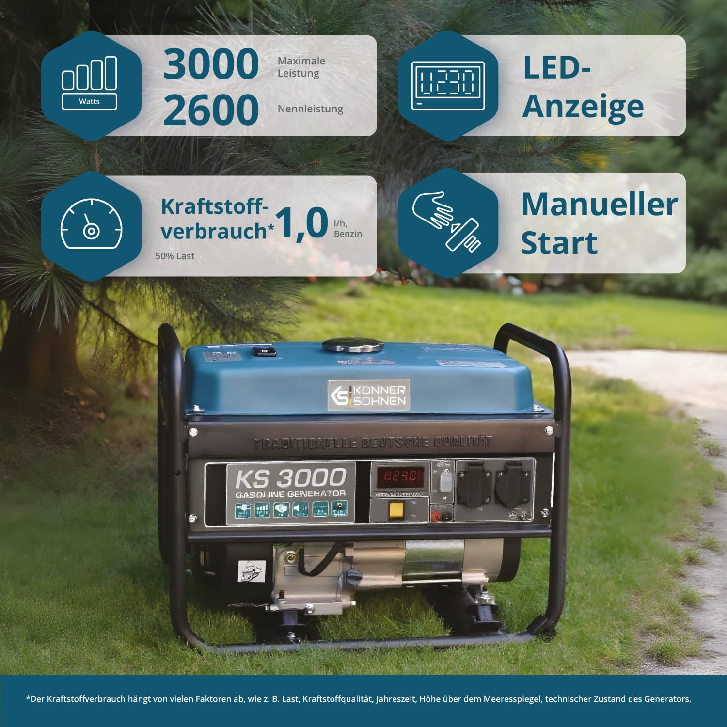 Benzingenerátor „Könner & Söhnen” KS 3000