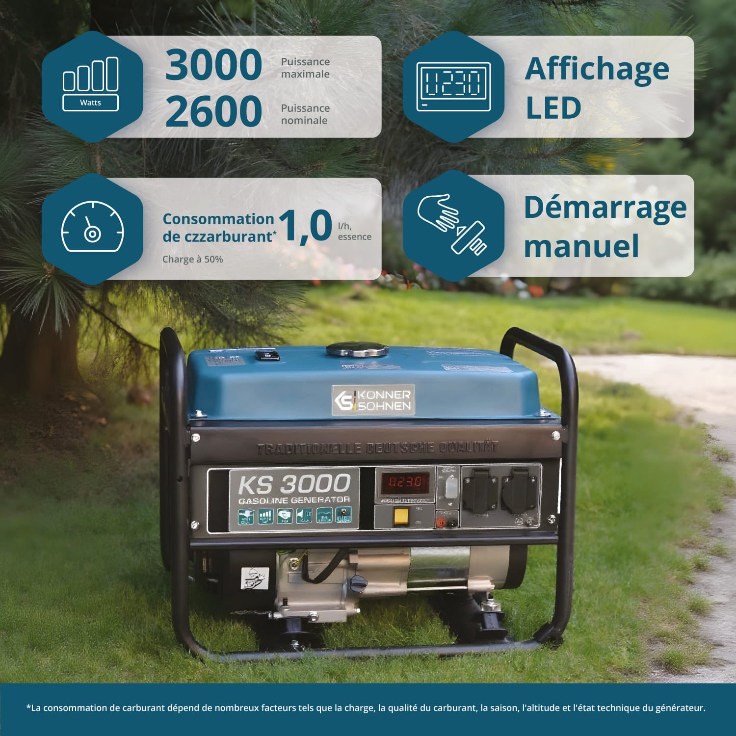Groupe électrogène à essence "Könner & Söhnen" KS 3000