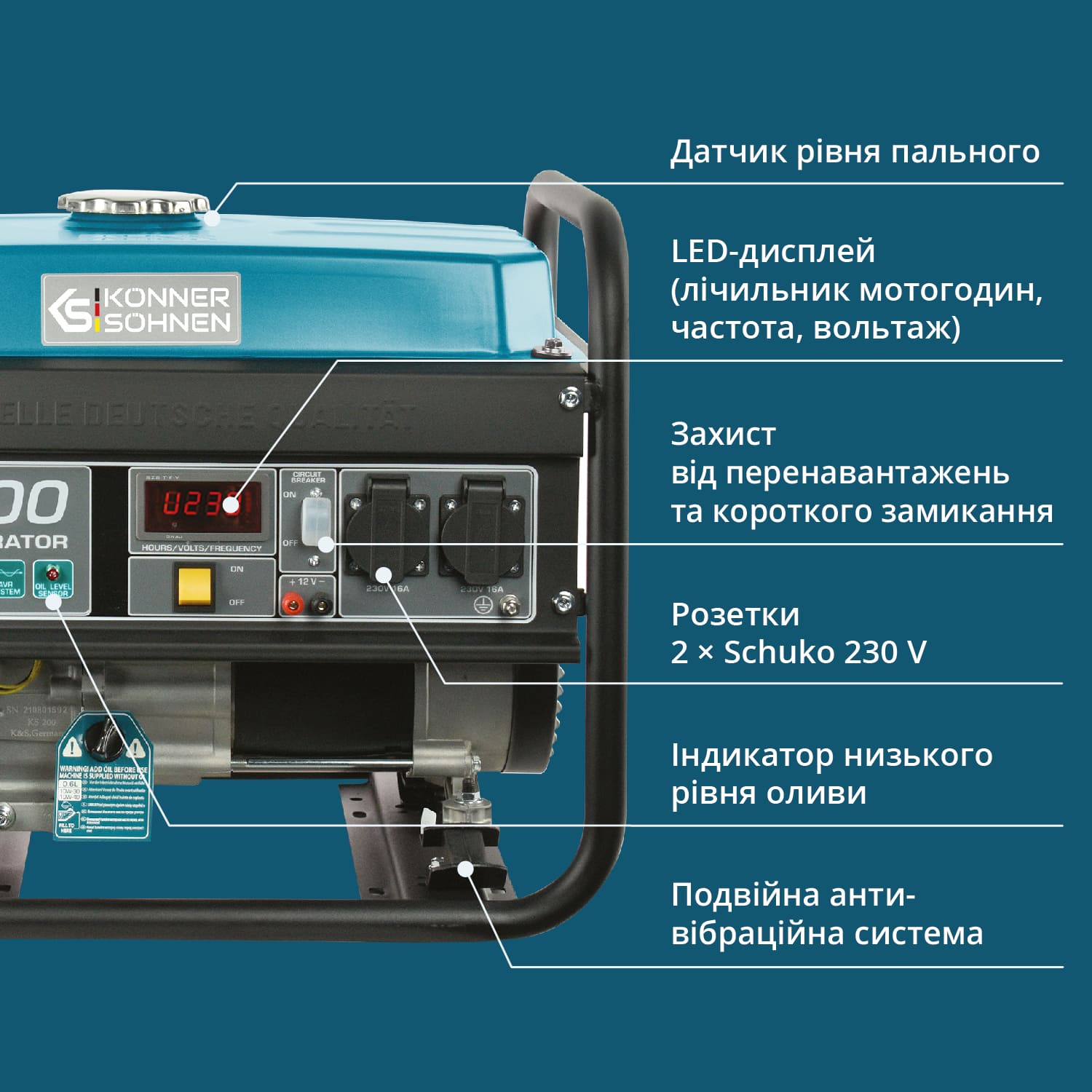 Бензиновий генератор «Könner & Söhnen» KS 3000