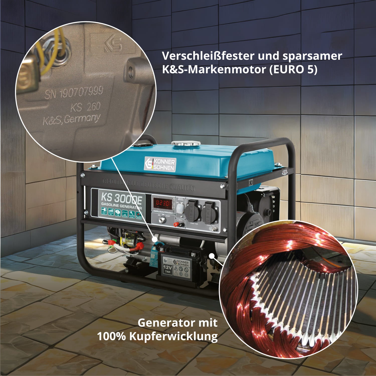 Benzingenerátor „Könner & Söhnen” KS 3000E