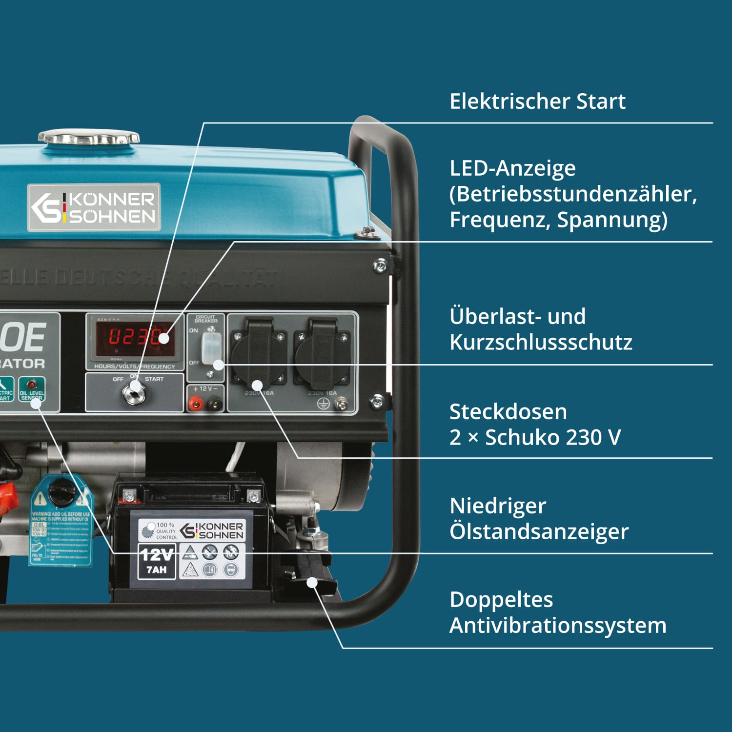 Benzingenerátor „Könner & Söhnen” KS 3000E