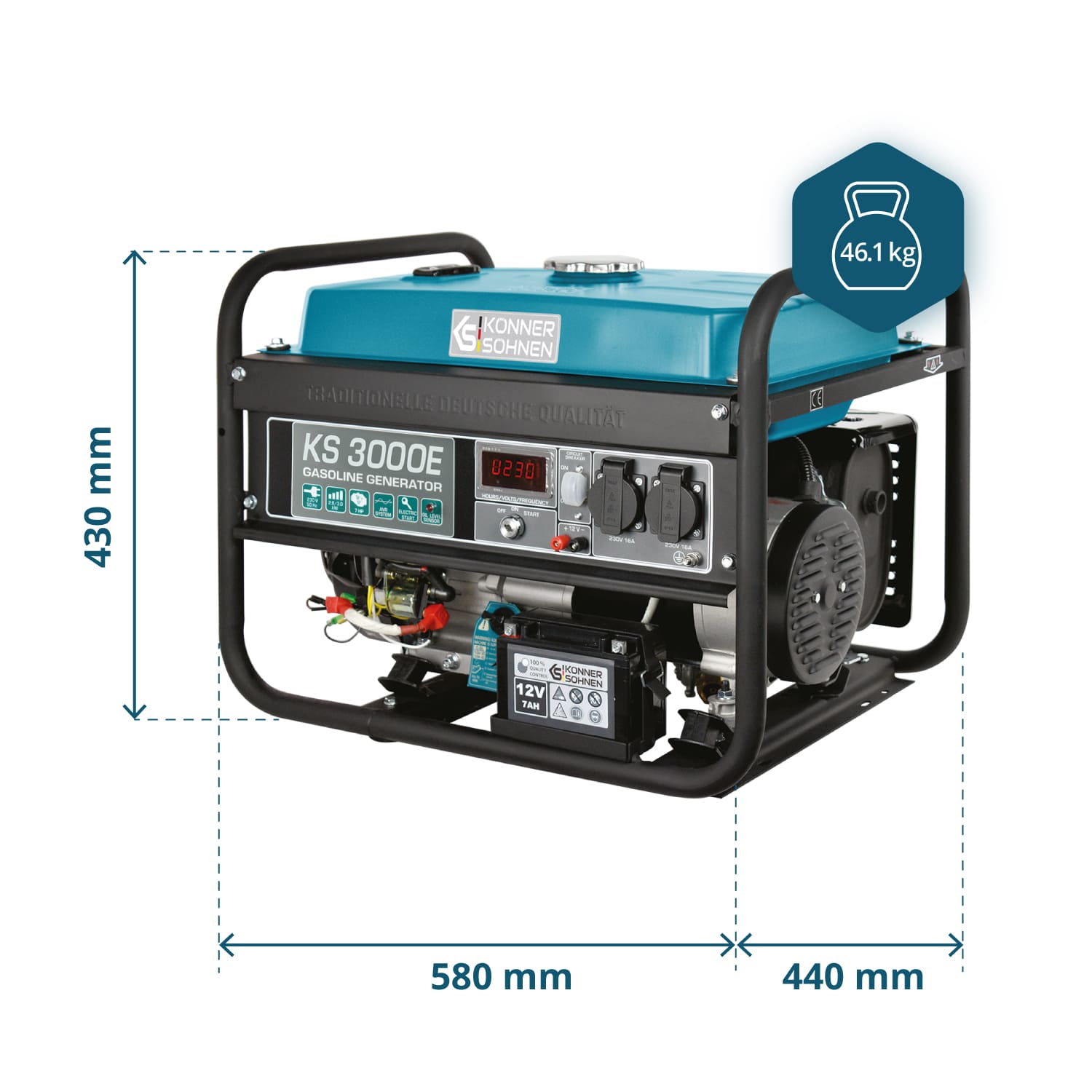 Benzingenerátor „Könner & Söhnen” KS 3000E