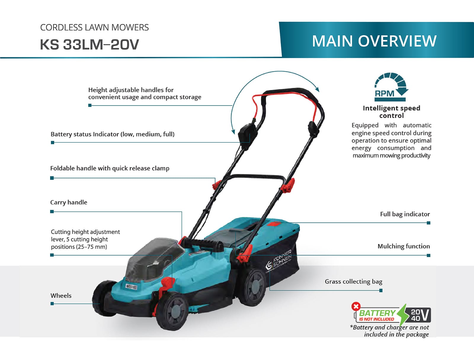 Bežična kosilica za travu KS 33LM-20V